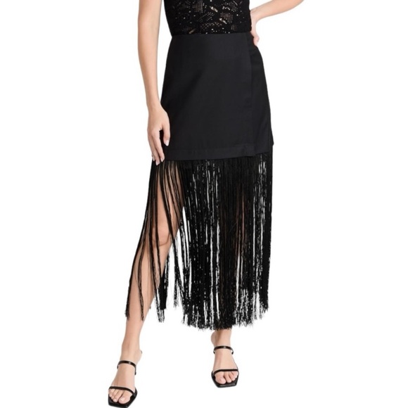 NWT J. Crew Collection Limited Edition Mini Fringe Trim Black Skirt Womens 4 - Picture 4 of 8